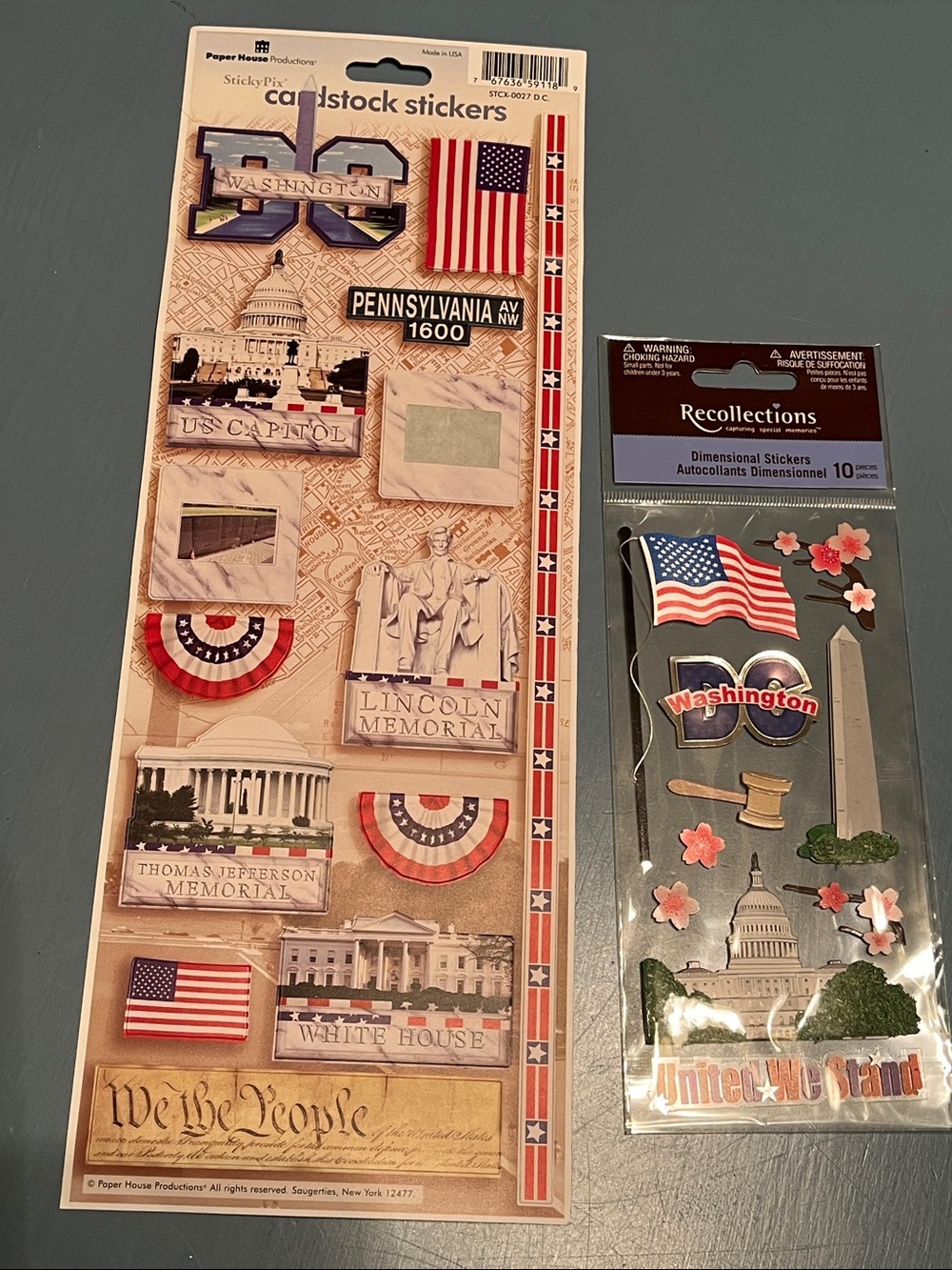 Paper House Washington DC Cardstock Stickers + Recollections Stickers Bundle